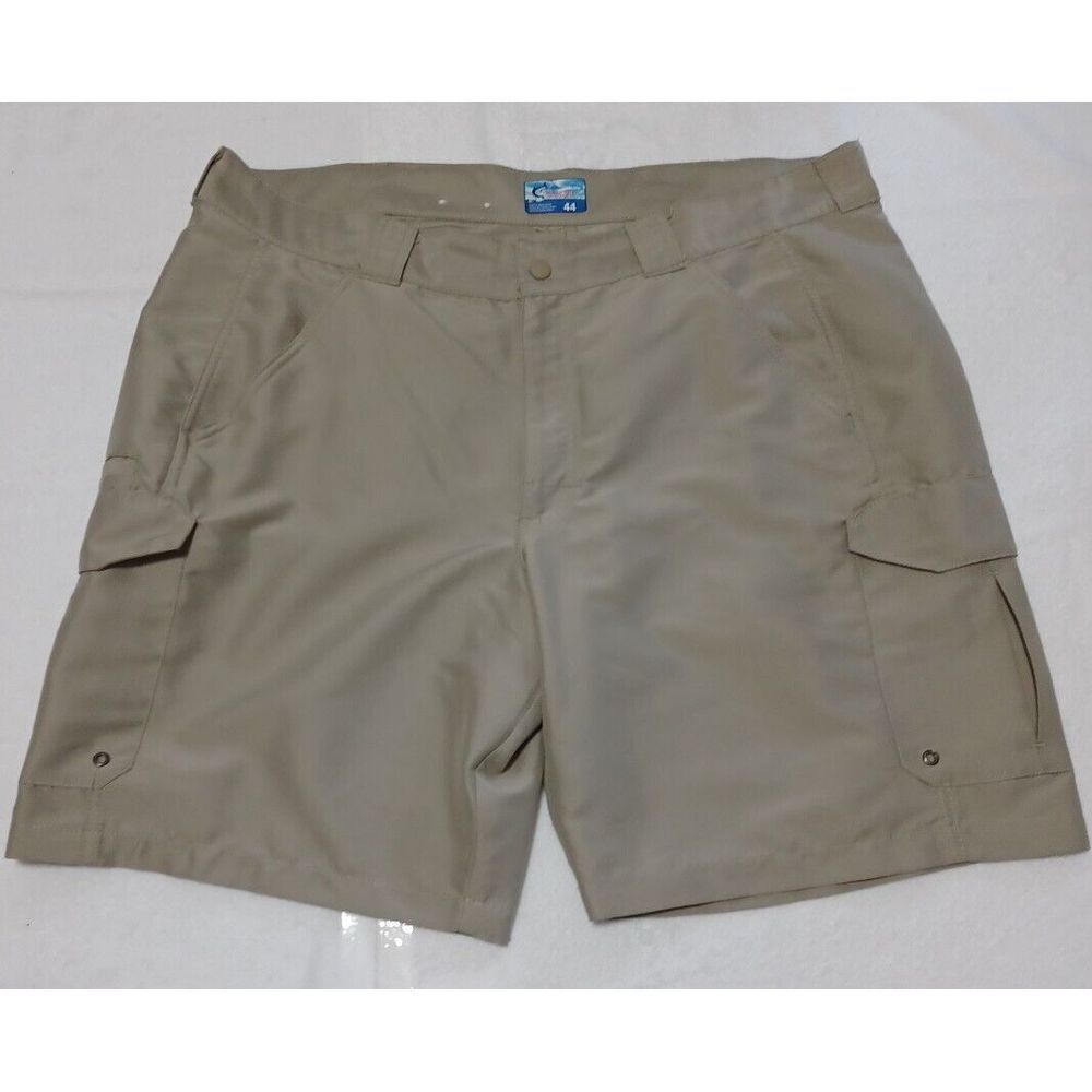 Hook & Tackle Mens Fishing Cargo Shorts Tan Khaki Size 44 Outdoor Performance